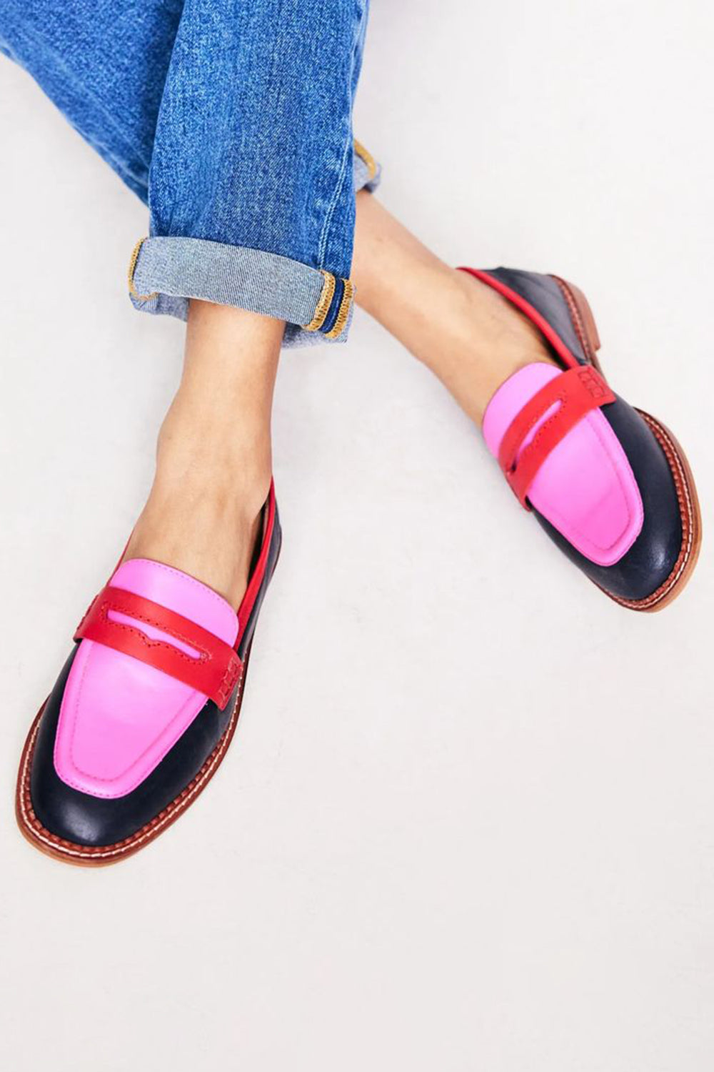 Faius | Schwarze Loafers mit bunten Details