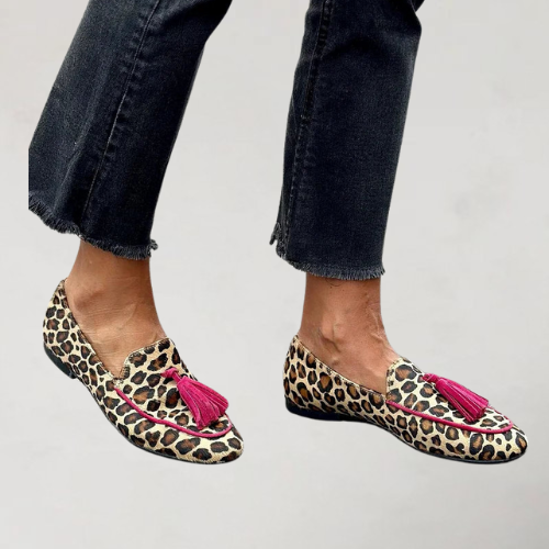 Ladwina - Modische Loafers im Colourblock-Stil mit Druck