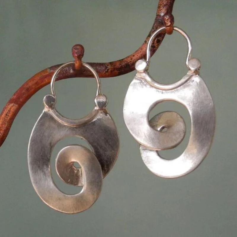 Vintage Spirale Silber Ohrstecker