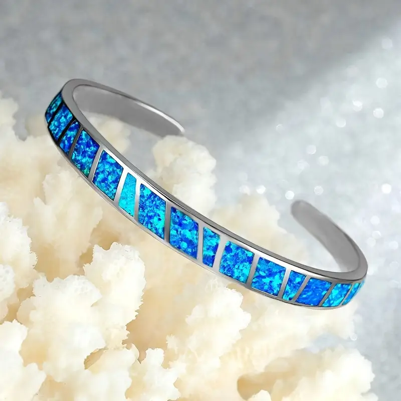 Blauer Opal offenes Armband