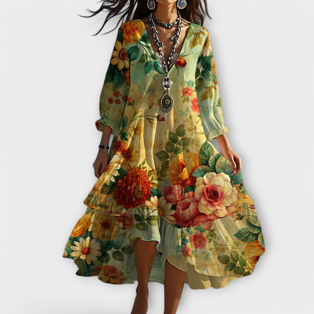 Marina | Elegantes Blumen Sommerkleid