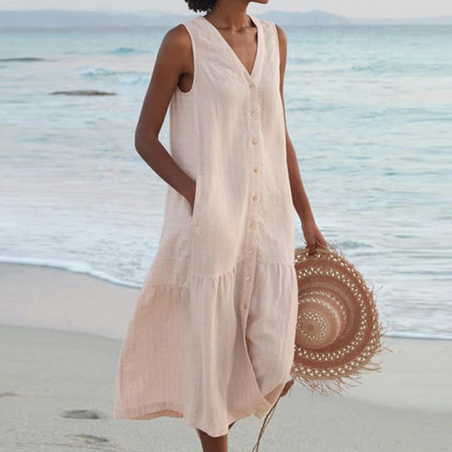 Lyra | Leichte Sommerkleid mit elegantem V-Ausschnitt