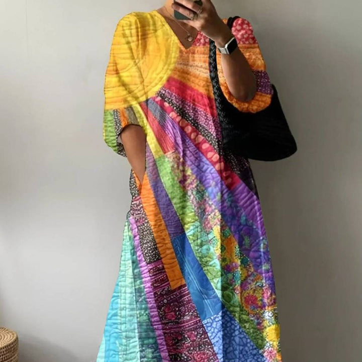 MARISKA  | Farbenfrohes Kleid mit künstlerischem Design