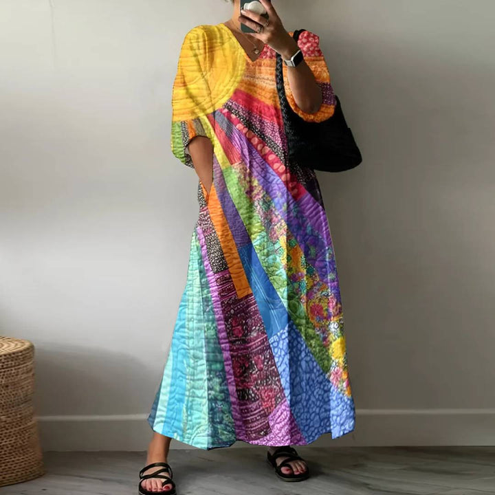 MARISKA  | Farbenfrohes Kleid mit künstlerischem Design