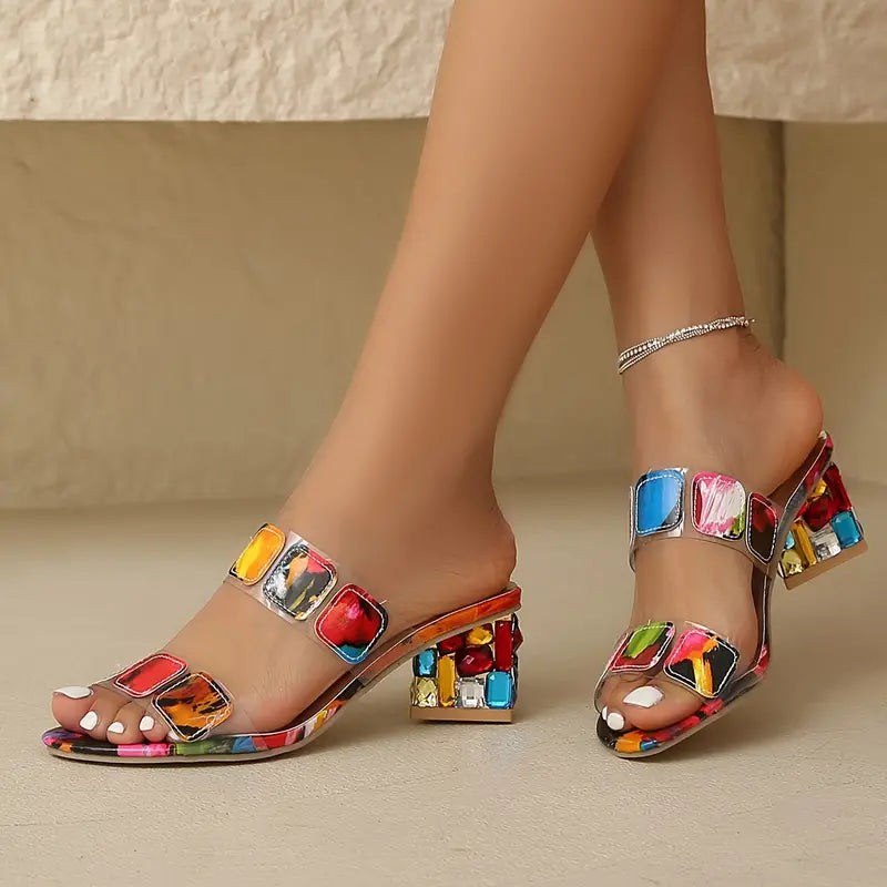 Chiara - Bunte Sandalen mit Doppelriemen