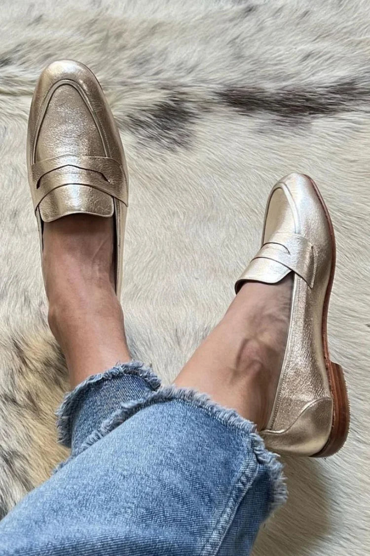 Elowena - Patchwork-Loafers mit abgerundetem Zehenbereich