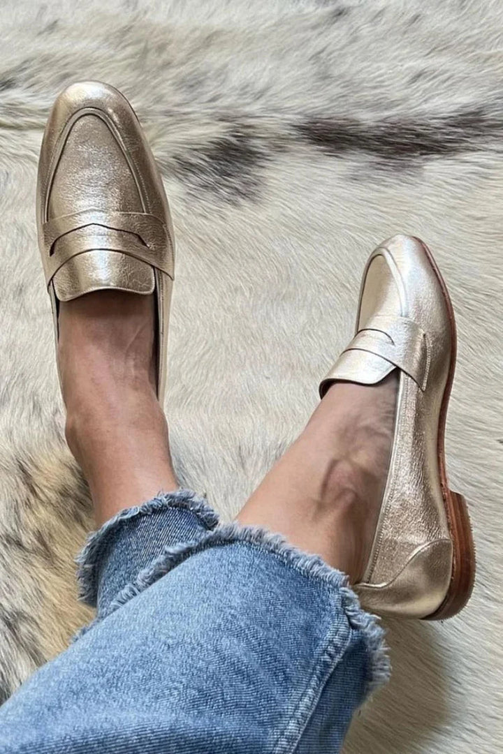 Elowena - Patchwork-Loafers mit abgerundetem Zehenbereich