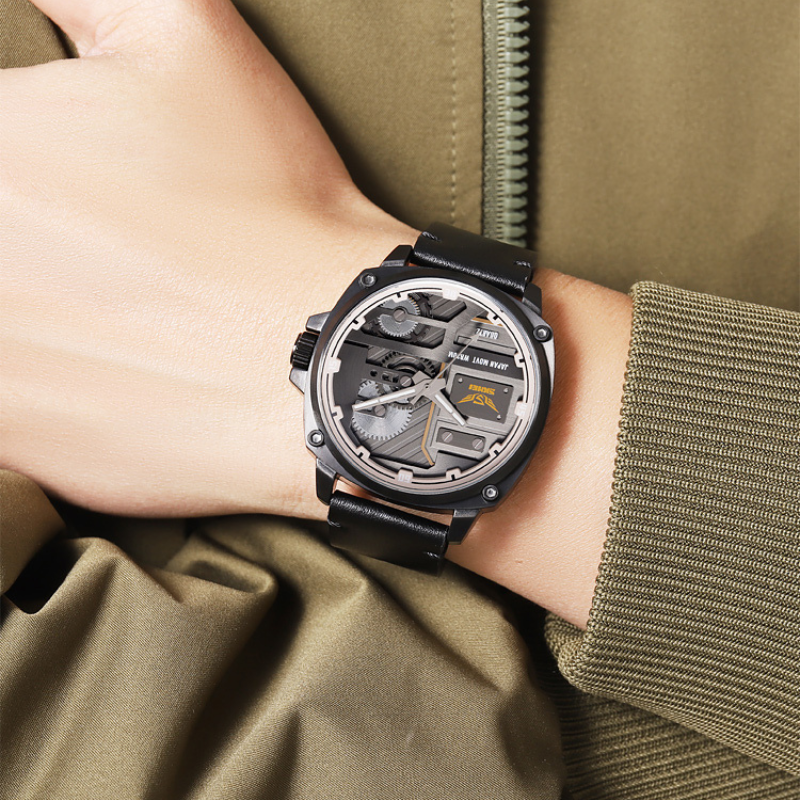 van Baerle - Quarz Leder Herrenarmbanduhr
