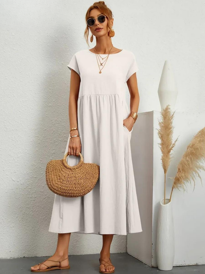 Ruby | Elegantes Essentielles Kleid aus Baumwolle und Leinen
