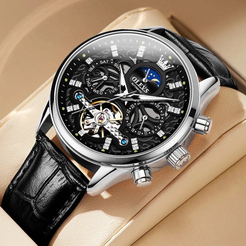 van Baerle - Mechanische Automatikuhr mit Lederarmband