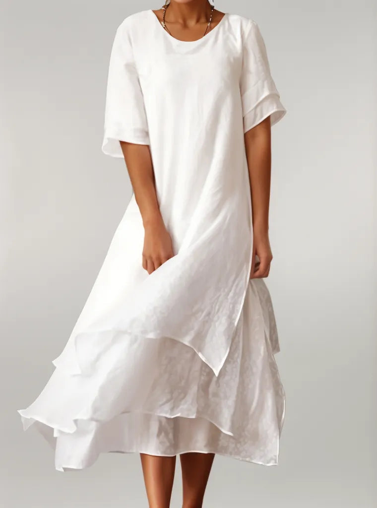 Eloise| Elegantes Lange Kleid aus Baumwolle