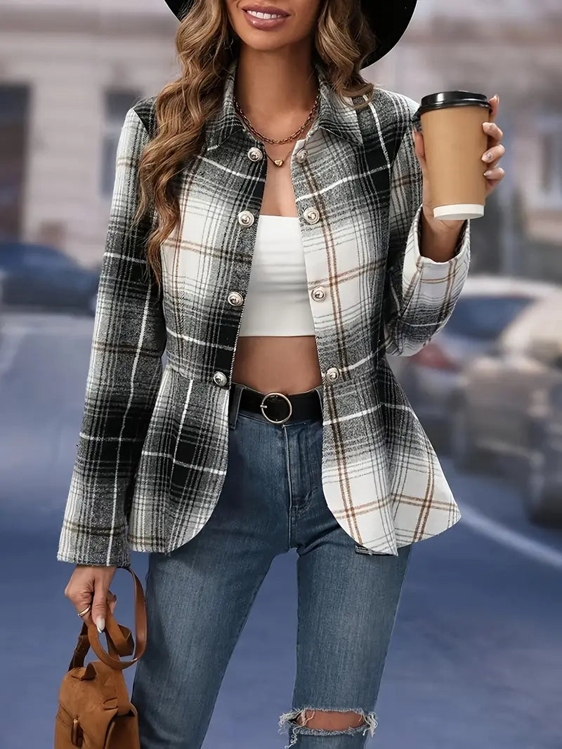 Lina- Eleganter karierter Blazer