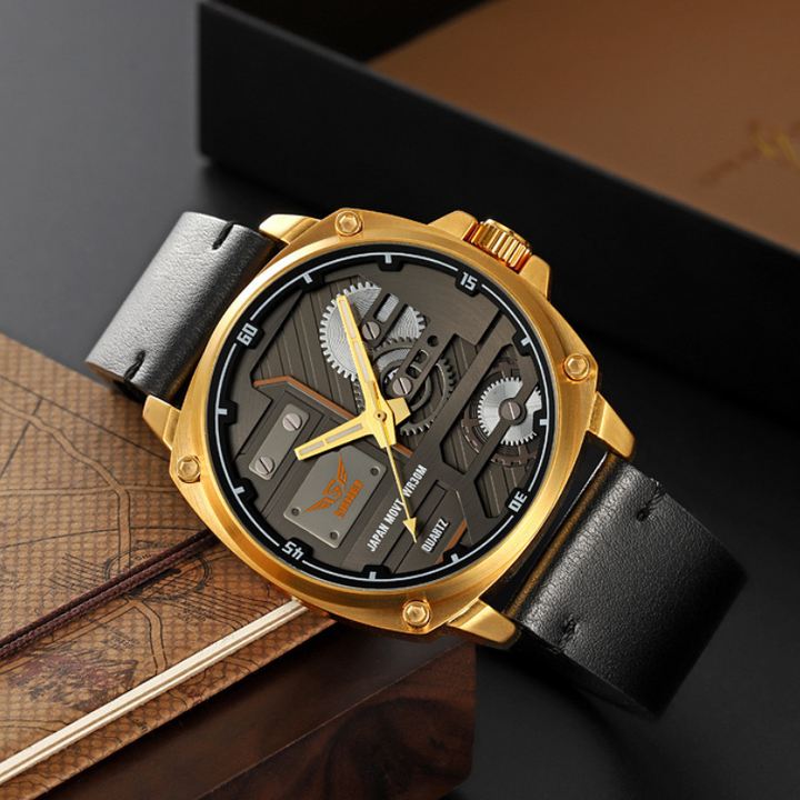 van Baerle - Quarz Leder Herrenarmbanduhr