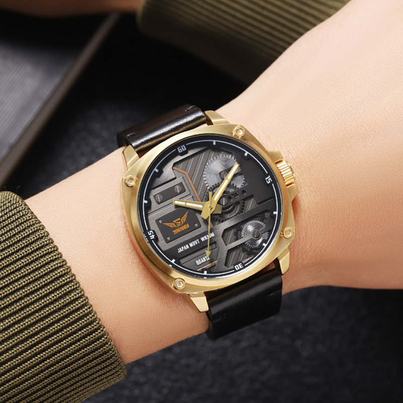 van Baerle - Quarz Leder Herrenarmbanduhr