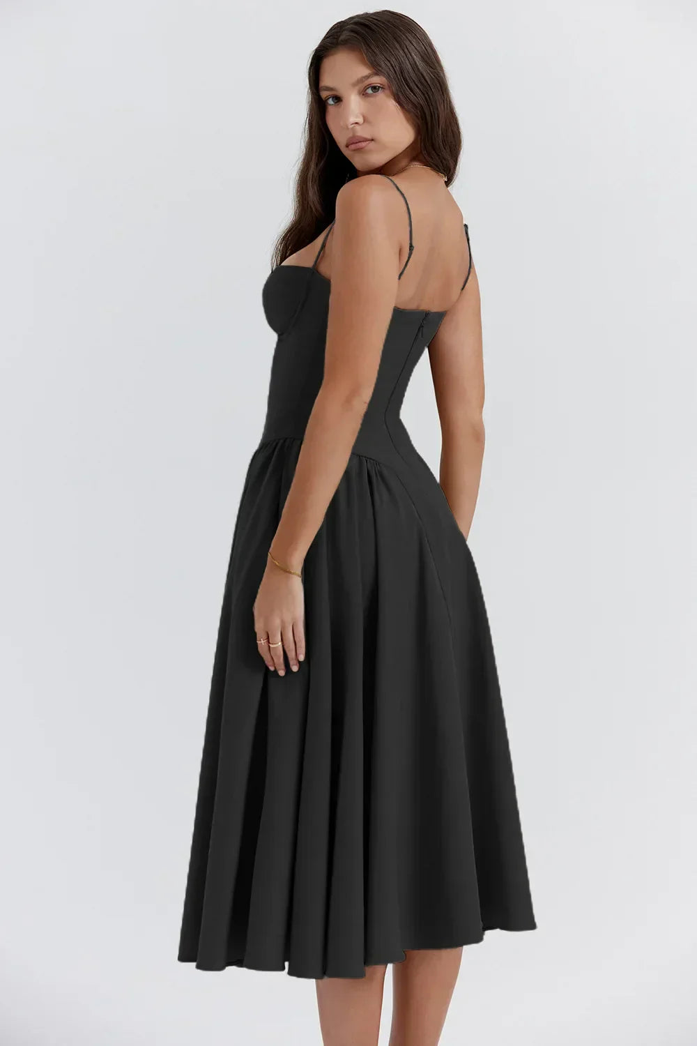 Bärbel | Ärmelloses Midikleid mit Korsettschnitt