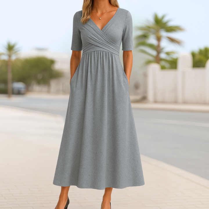 Monique | Kurzärmliges Crossover-Kleid