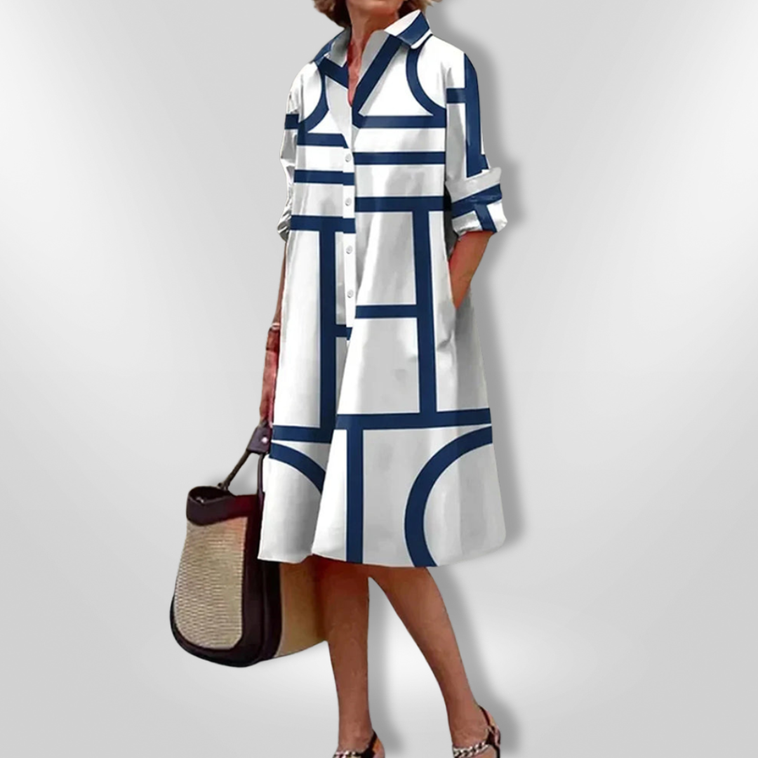 Fischer & Wagner| Geometrisches Muster Midi Kleid