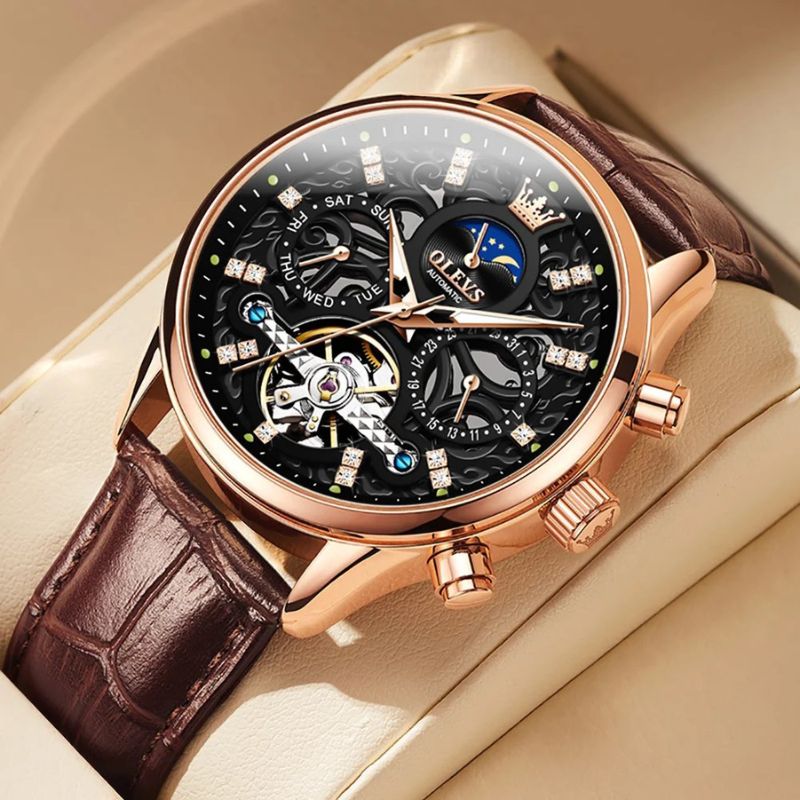 van Baerle - Mechanische Automatikuhr mit Lederarmband