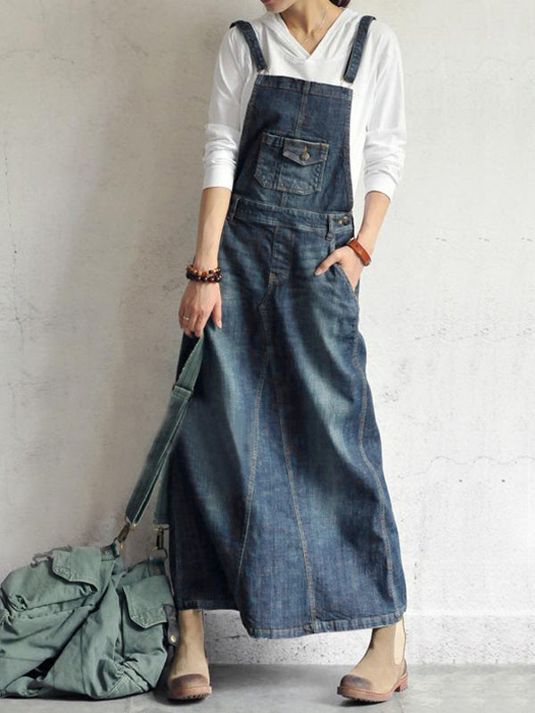 Minka | Lässiges Kleid im Denim-Latzhosen-Stil