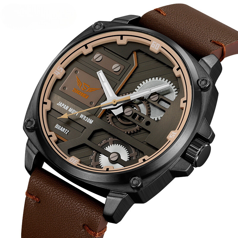 van Baerle - Quarz Leder Herrenarmbanduhr