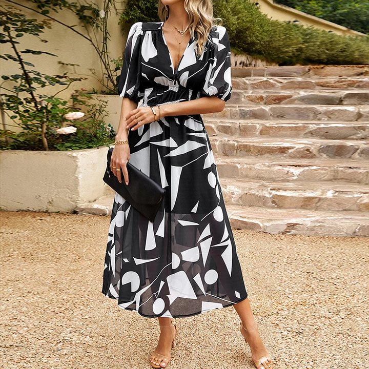 Floretta – Trendige Blumenkleid mit Fließender Passform