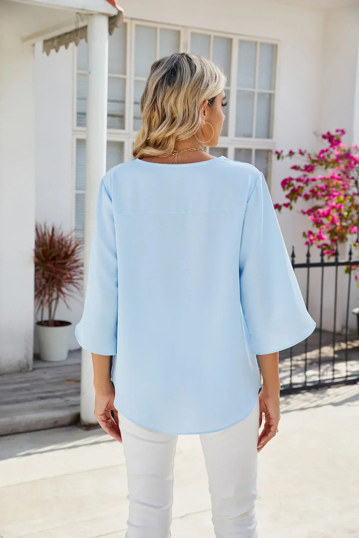 Cara| Bluse mit V-Ausschnitt