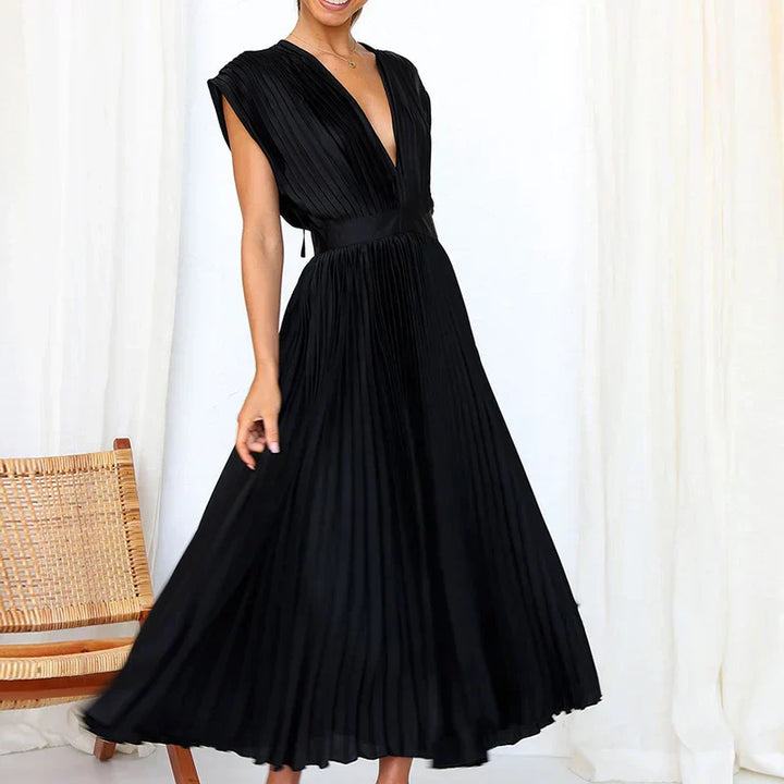 Adela | Elegantes Plissiertes Maxikleid