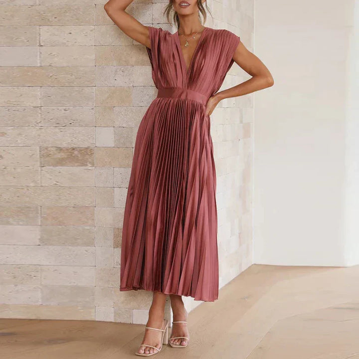 Adela | Elegantes Plissiertes Maxikleid