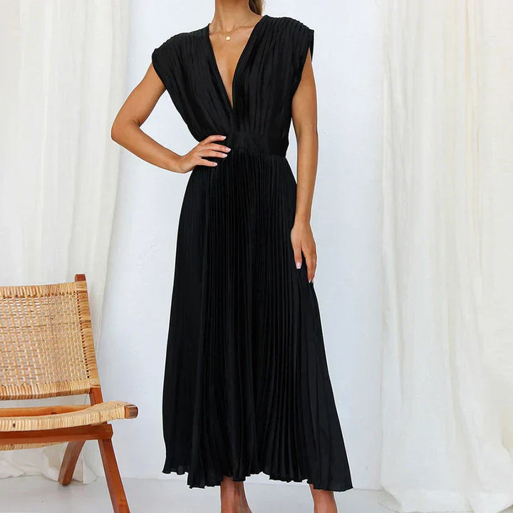 Adela | Elegantes Plissiertes Maxikleid