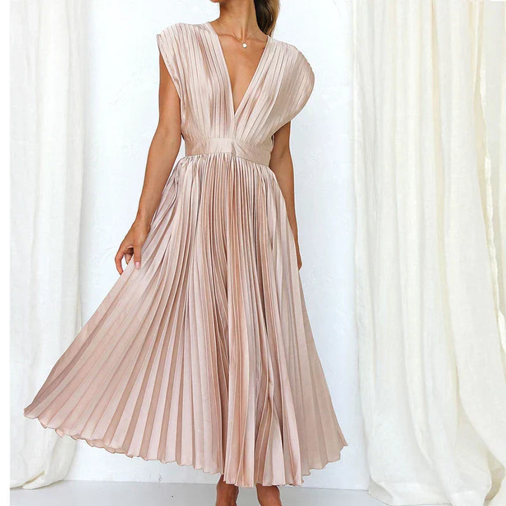 Adela | Elegantes Plissiertes Maxikleid