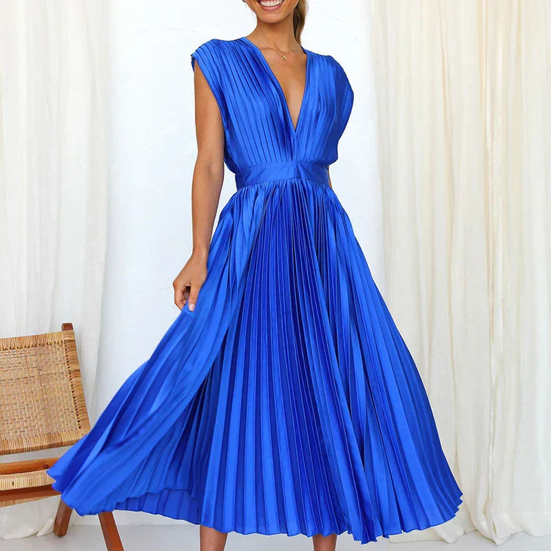 Adela | Elegantes Plissiertes Maxikleid