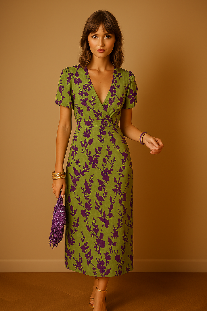Lison | Lange Damenrobe mit Blumenmuster