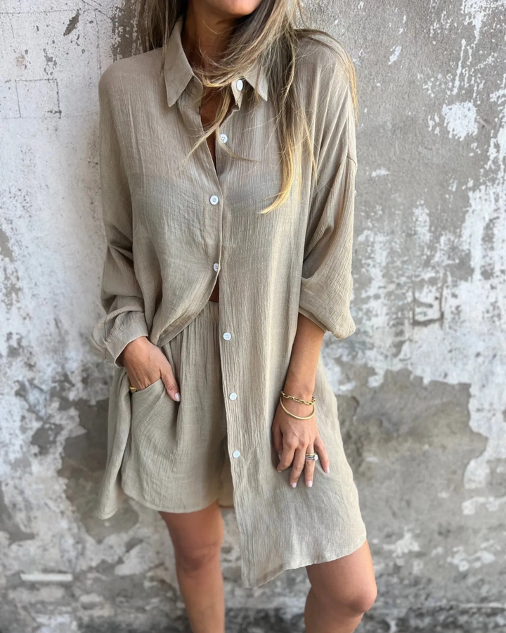 IZELA - LÄSSIGES HEMD & SHORTS-SET