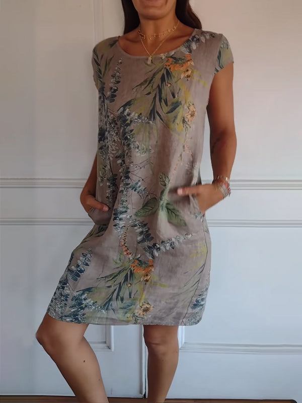 Lillian  - Lässiges Bedrucktes Kleid