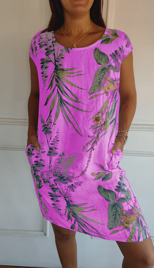 Lillian  - Lässiges Bedrucktes Kleid