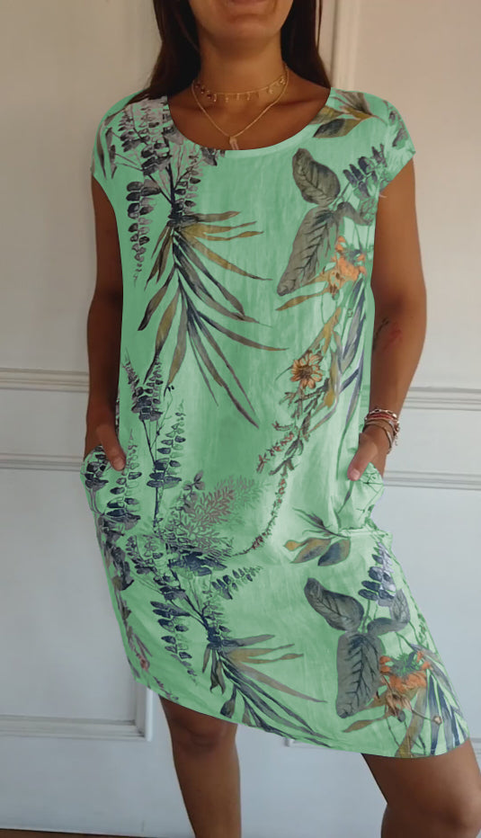 Lillian  - Lässiges Bedrucktes Kleid