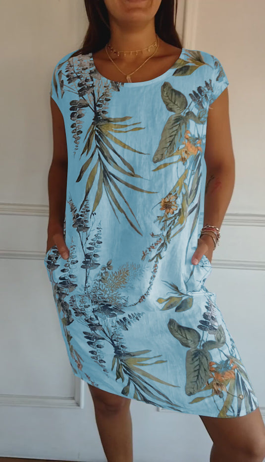 Lillian  - Lässiges Bedrucktes Kleid