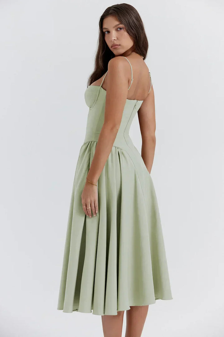 Celine - Midikleid ärmellos mit Korsettpassform