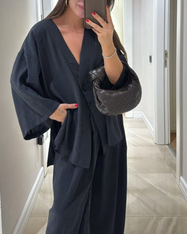 Casual V-Neck Set