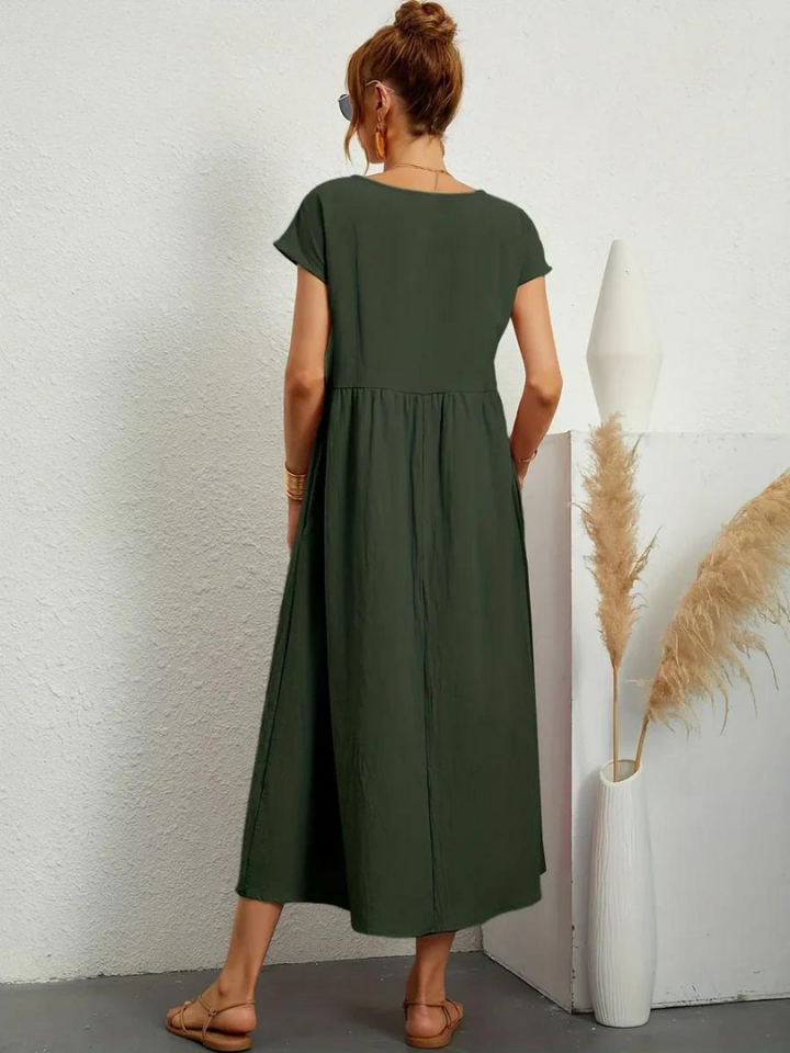 Ruby | Elegantes Essentielles Kleid aus Baumwolle und Leinen
