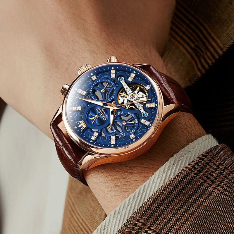 van Baerle - Mechanische Automatikuhr mit Lederarmband