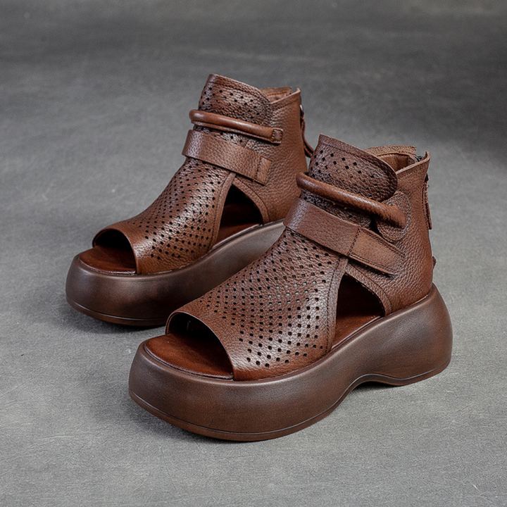 Federica - Zeitlose orthopädische Ledersandalen