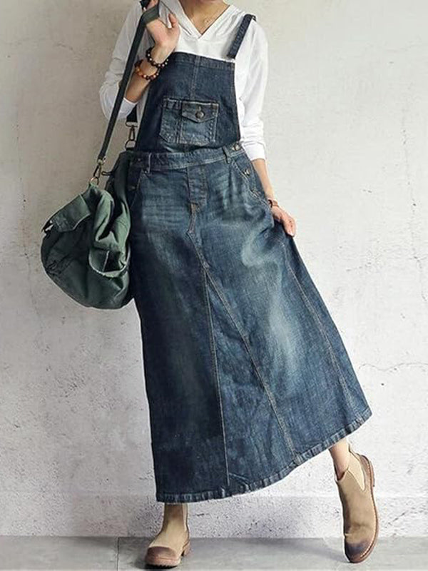 Minka | Lässiges Kleid im Denim-Latzhosen-Stil