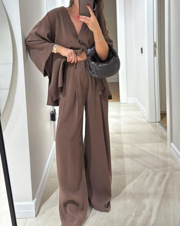 Casual V-Neck Set