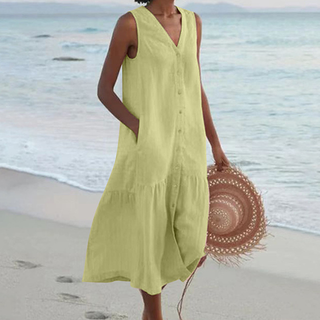 Lyra | Leichte Sommerkleid mit elegantem V-Ausschnitt