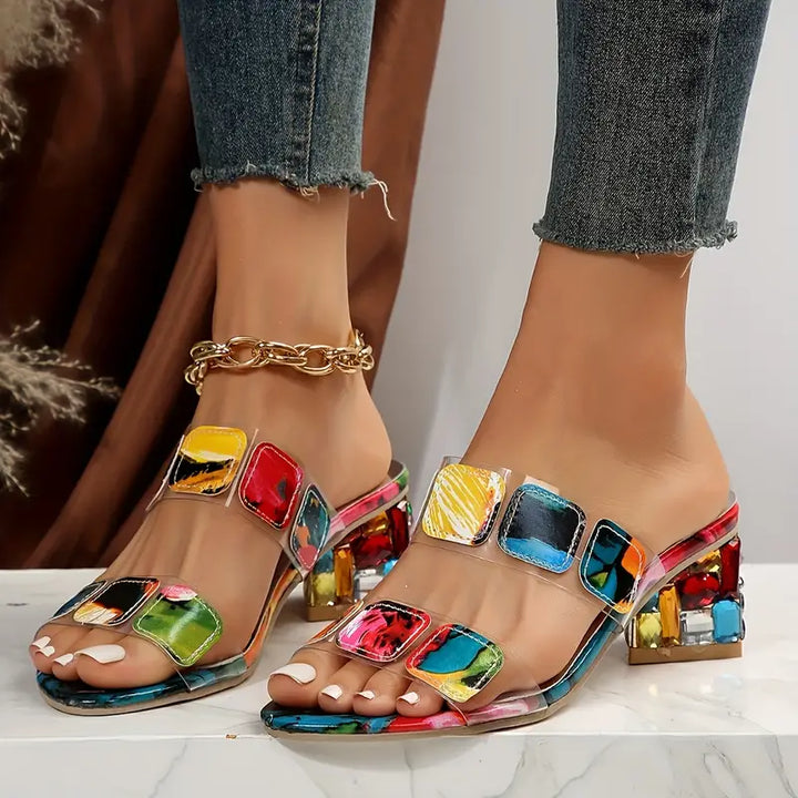 Chiara - Bunte Sandalen mit Doppelriemen