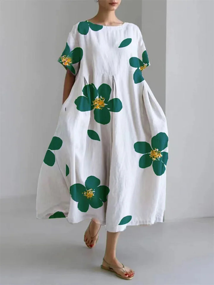 CATERINA | Langes Sommerkleid mit Lebendigen Blumen und Weicher Bequemlichkeit für Sonnige Tage