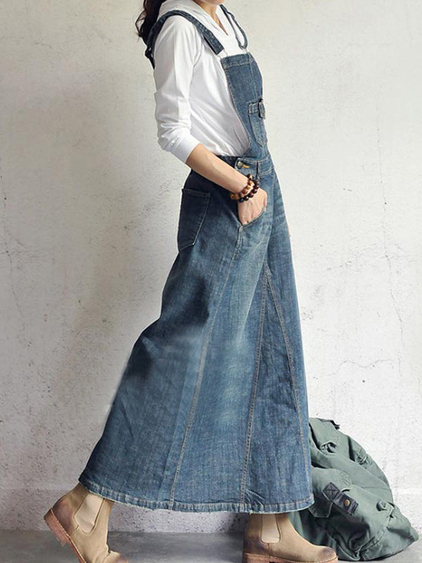 Minka | Lässiges Kleid im Denim-Latzhosen-Stil
