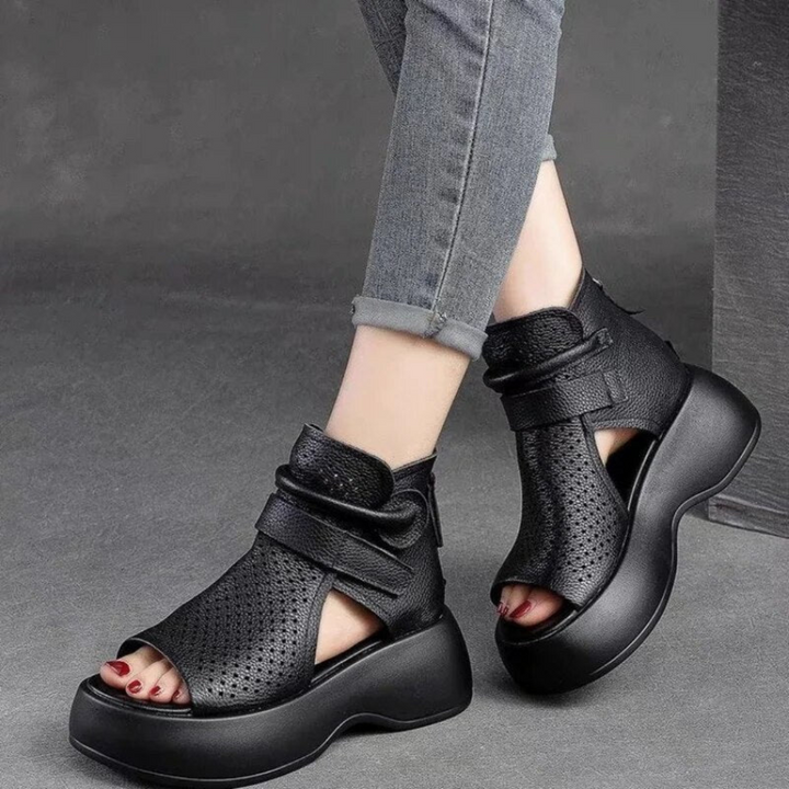 Federica - Zeitlose orthopädische Ledersandalen