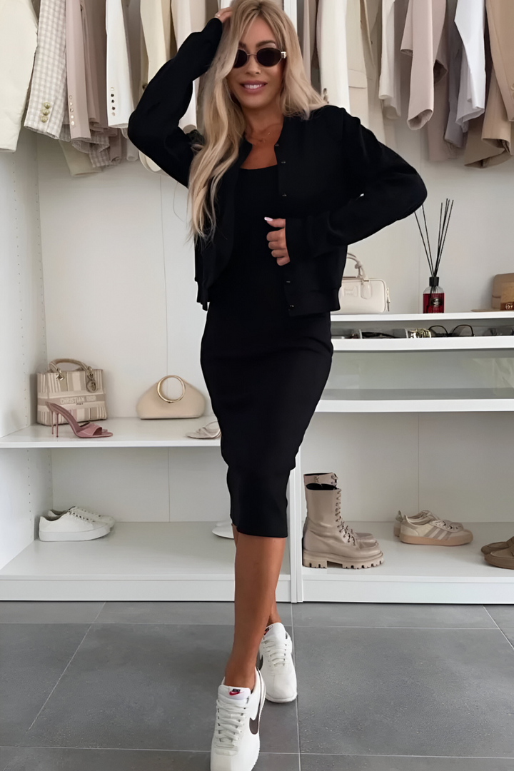 Manon | Bequemer Midi-Kleid & Weste